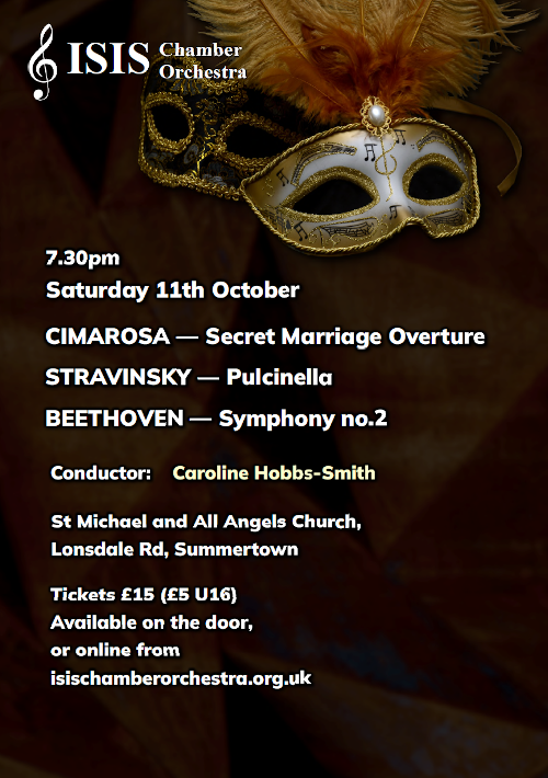 poster graphic, two masks on a brown background